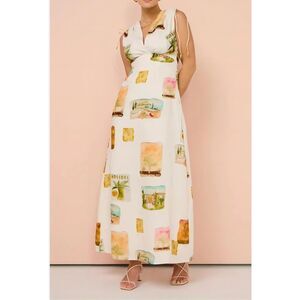 #592 TFY collection v-neck sleeveless holiday maxi dress size medium